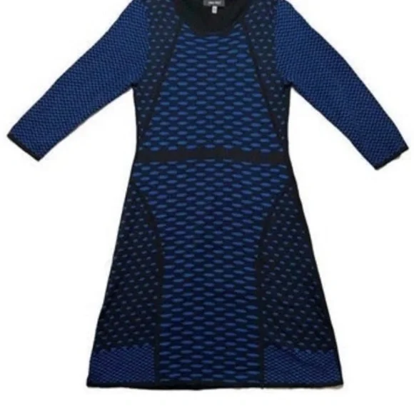 Dresses | Nine West Sweater Dress Royal Blue And Black Size Medium |  Poshmark